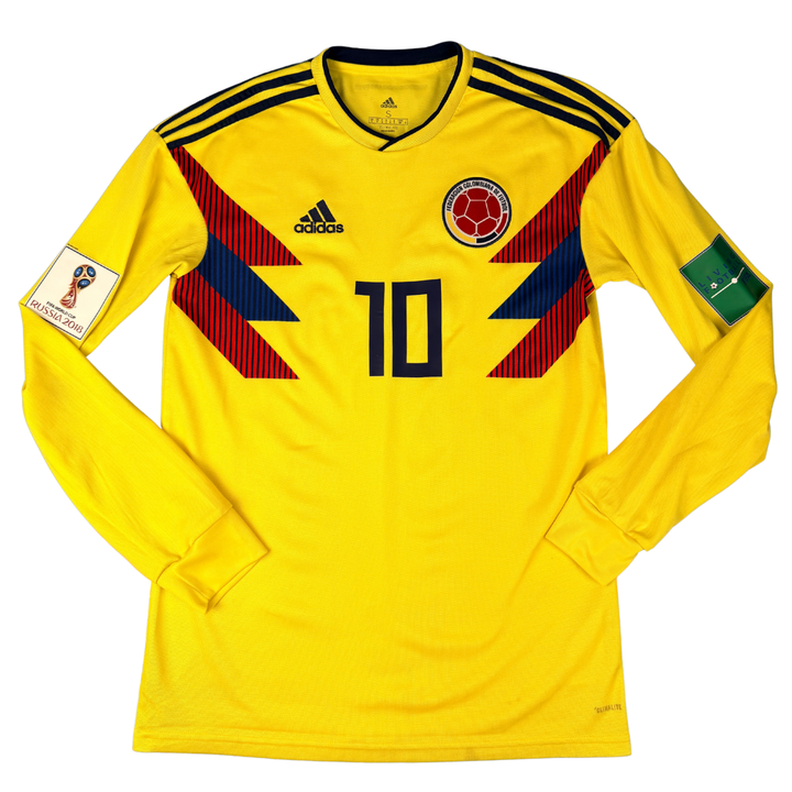 2018-2019 COLOMBIA HOME WORLD CUP L/S SHIRT JAMES #10 - (S)