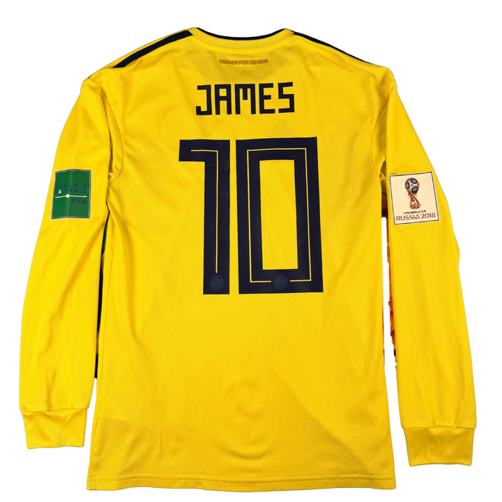 2018-2019 COLOMBIA HOME WORLD CUP L/S SHIRT JAMES #10 - (S)