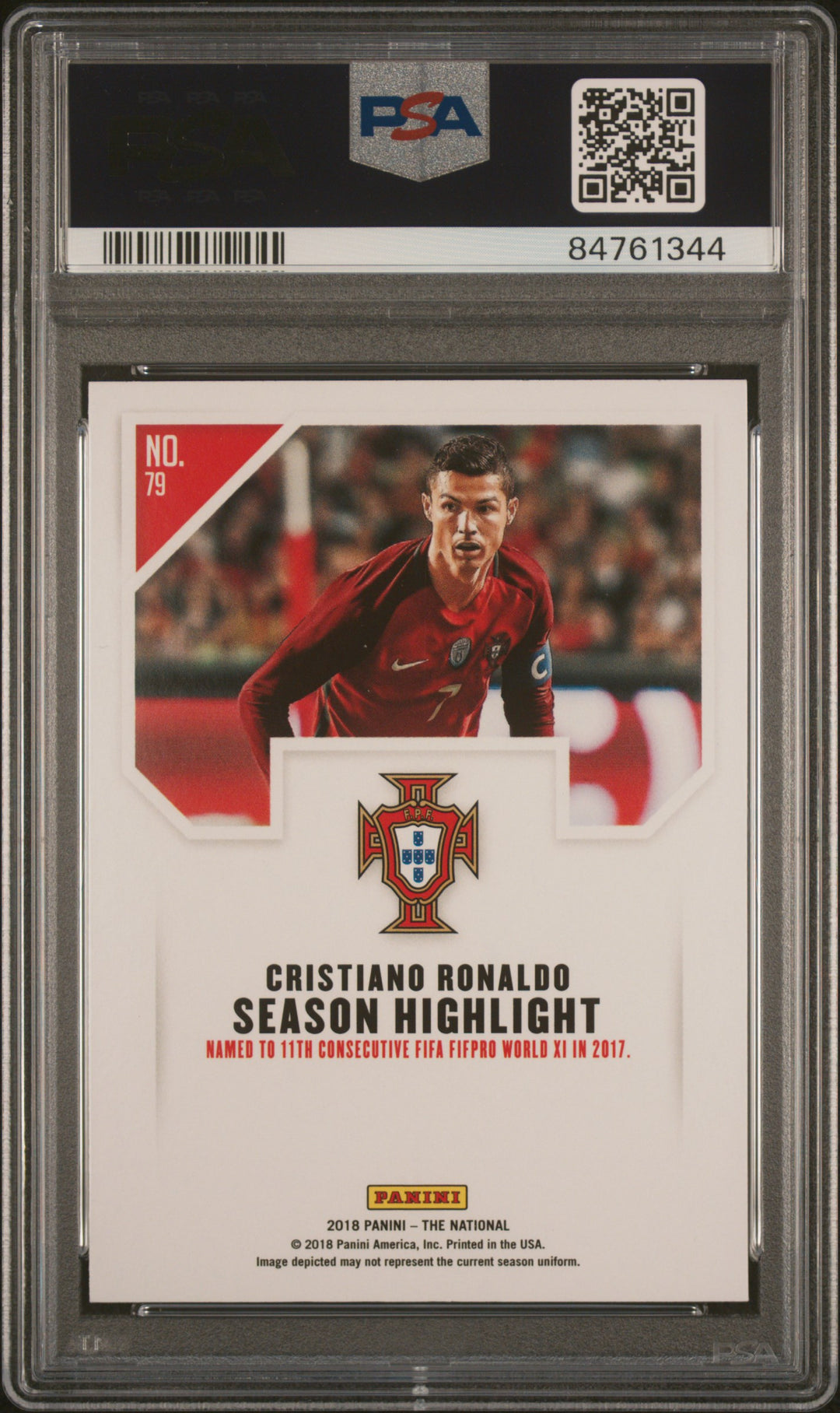 2018 PANINI NATIONAL CONVENTION CRISTIANO RONALDO PSA 10