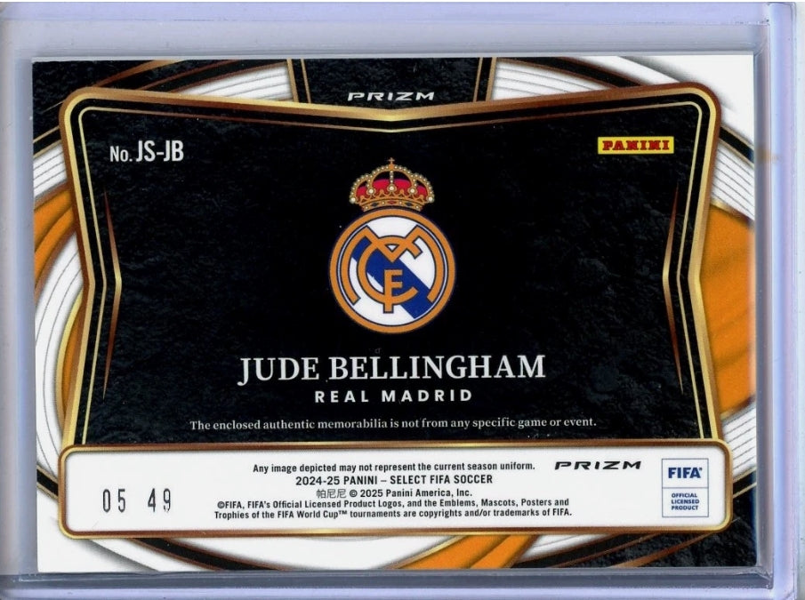 2024-25 PANINI SELECT JUDE BELLINGHAM PATCH PURPLE PRIZM #/49