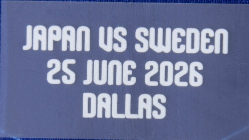 Japan vs Sweden 25 June 2026 Dallas - World Cup Transfer (Japan Home)