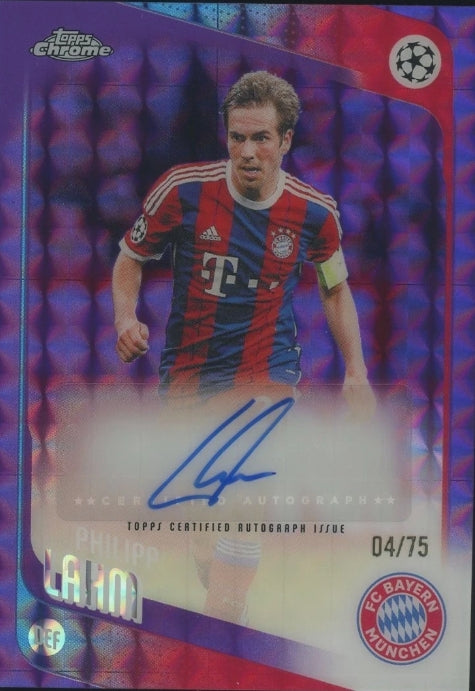 2025 TOPPS CHROME UCC UEFA PHILIPP LAHM AUTO PURPLE GEOMETRIC 4/75