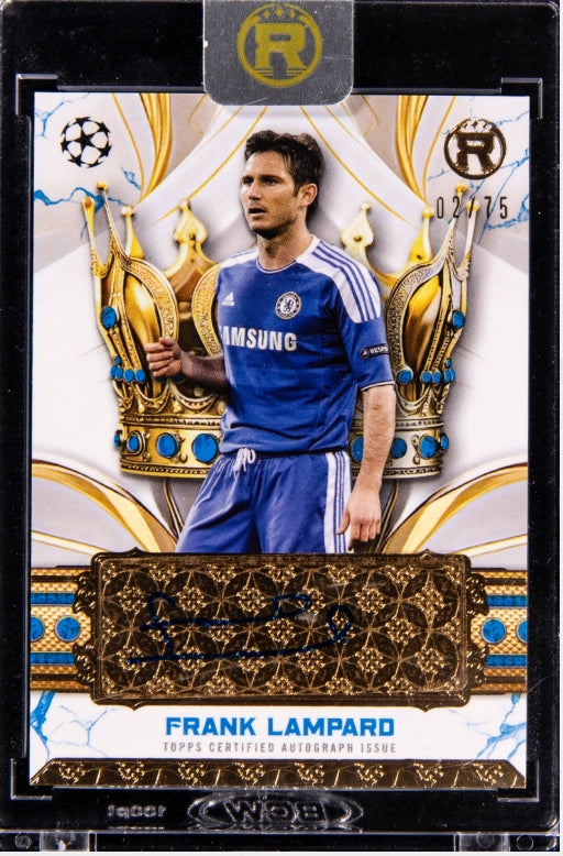 2025 TOPPS REVERANCE UEFA CC FRANK LAMPARD CROWNED LEGEND ENCASED AUTO #/75