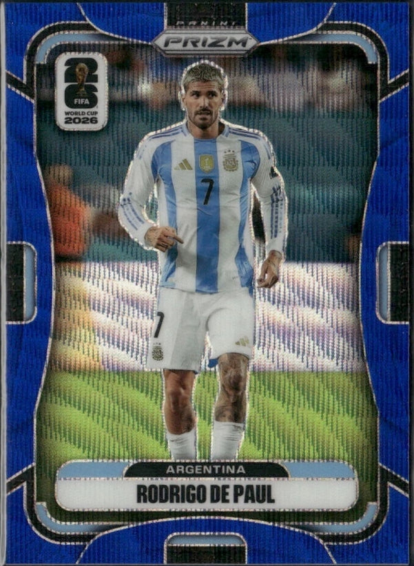 2026 PRIZM FIFA WORLD CUP RODRIGO DE PAUL BLUE WAVE /55