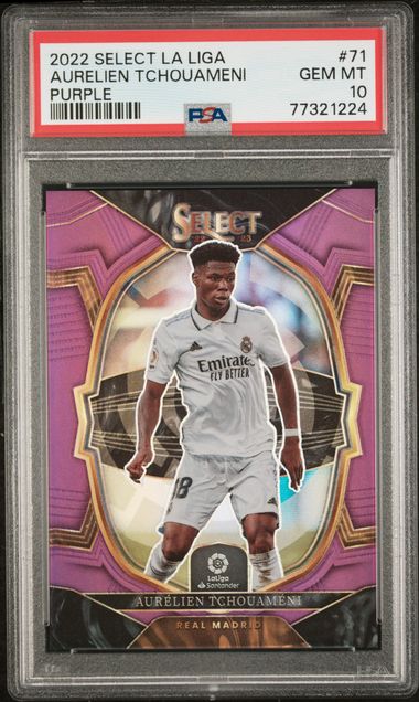 2022-23 PANINI SELECT LA LIGA #71 AURELIEN TCHOUAMENI PURPLE/75 - PSA 10