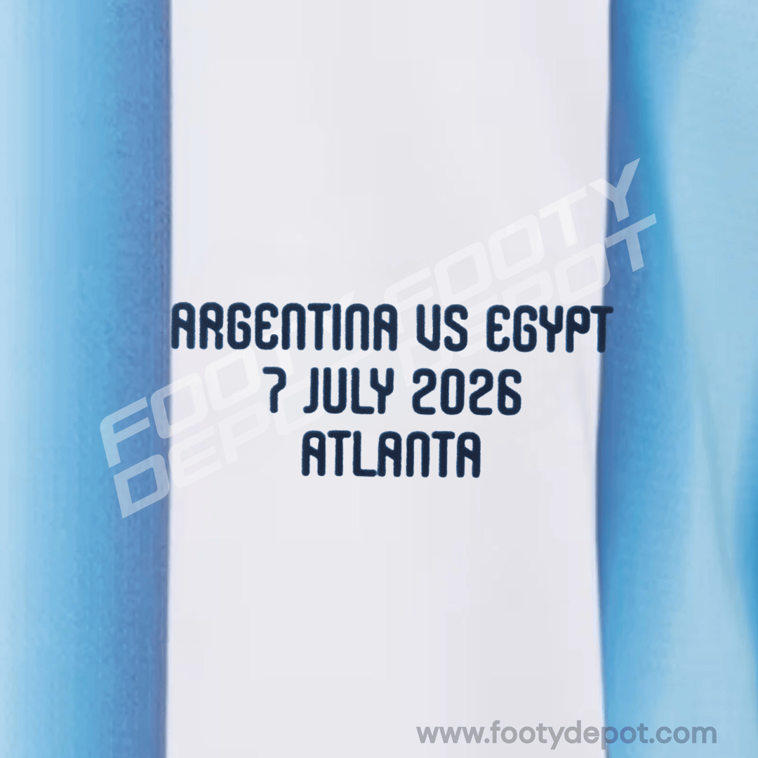 ARGENTINA vs EGYPT 7 JULY 2026 ATLANTA - REPLICA WORLD CUP MATCH TRANSFER (Argentina Home)