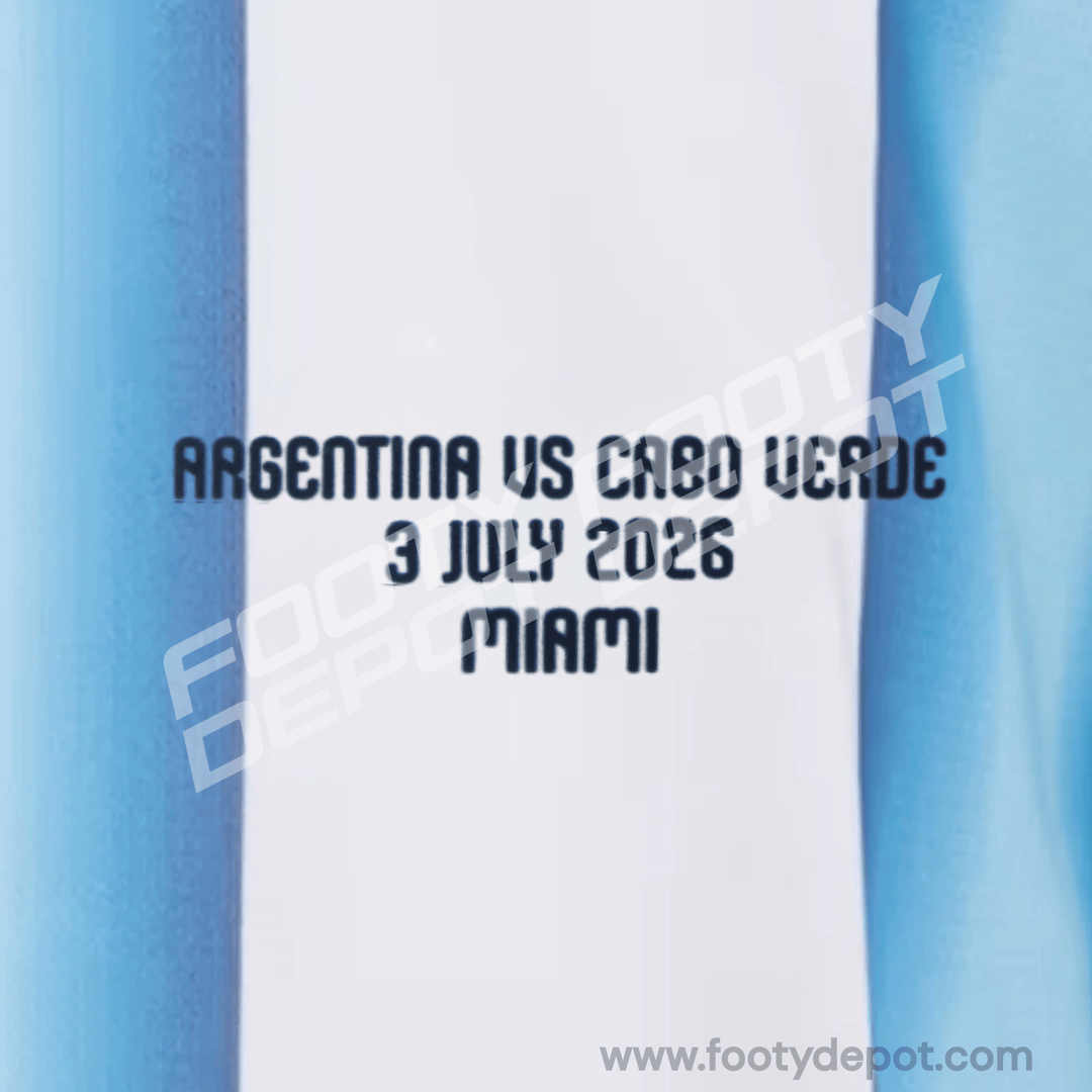 ARGENTINA vs CABO VERDE 3 JULY 2026 MIAMI - REPLICA WORLD CUP MATCH TRANSFER (Argentina Home)