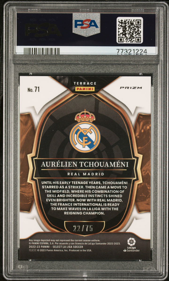 2022-23 PANINI SELECT LA LIGA #71 AURELIEN TCHOUAMENI PURPLE/75 - PSA 10