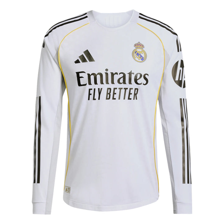 25/26 REAL MADRID LONG SLEEVE HOME AUTHENTIC JERSEY