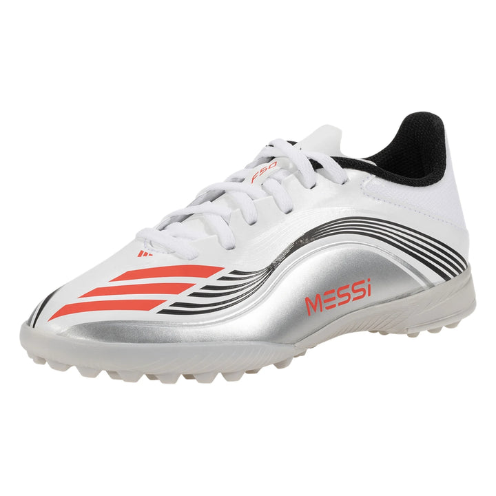 adidas F50 MESSI LEAGUE TF JUNIOR TURF CLEAT - Lucid Red/Silver Metallic