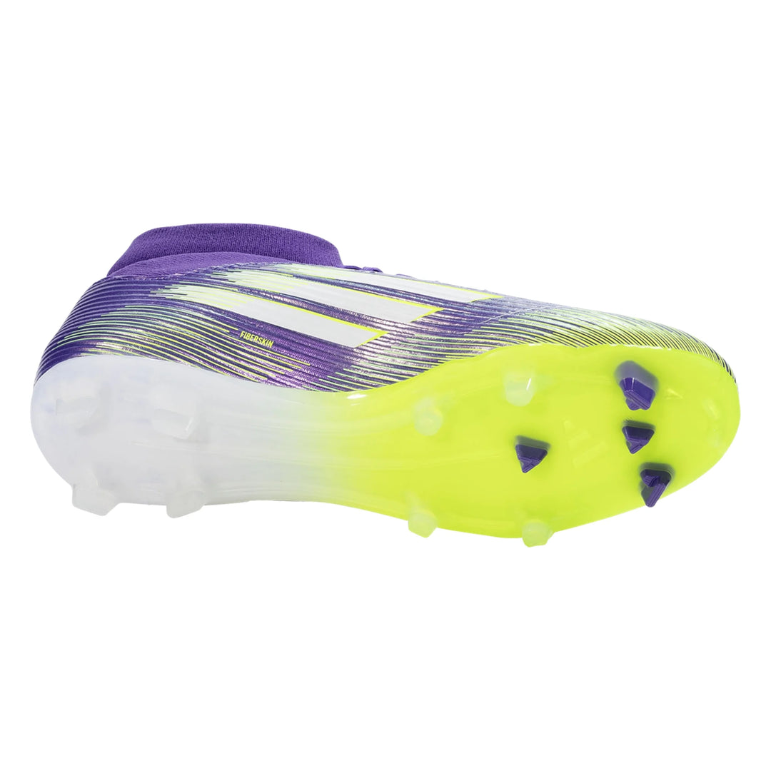 adidas F50 LEAGUE MID FG/MG FIRM GROUND CLEATS - Purple Rush/Lucid Lemon