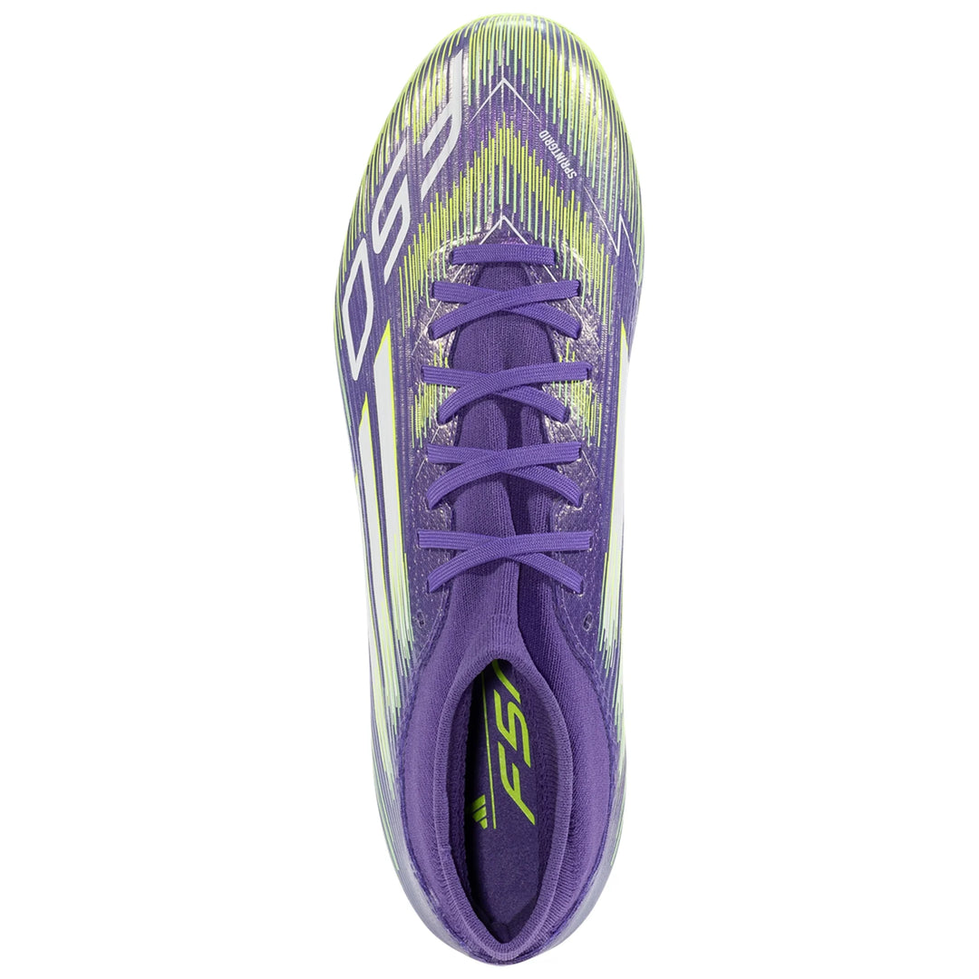 adidas F50 LEAGUE MID FG/MG FIRM GROUND CLEATS - Purple Rush/Lucid Lemon