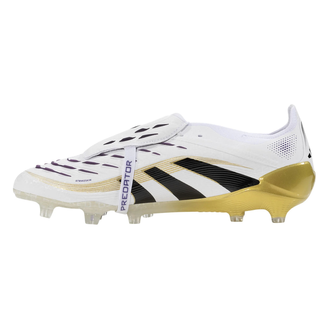 adidas PREDATOR ELITE FT FG SOCCER CLEAT - White/ Gold Metallic/ Core Black