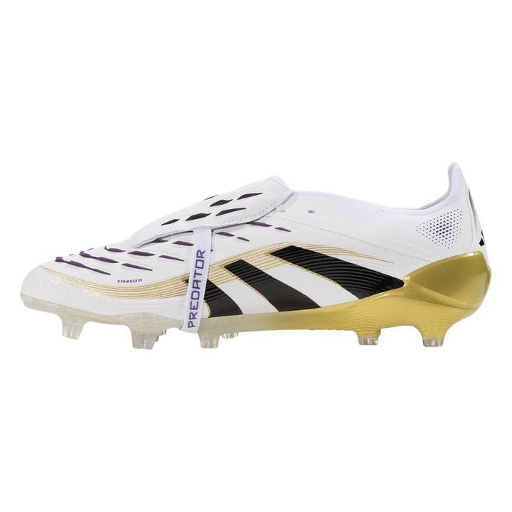 adidas PREDATOR ELITE FT FG SOCCER CLEAT - White/ Gold Metallic/ Core Black