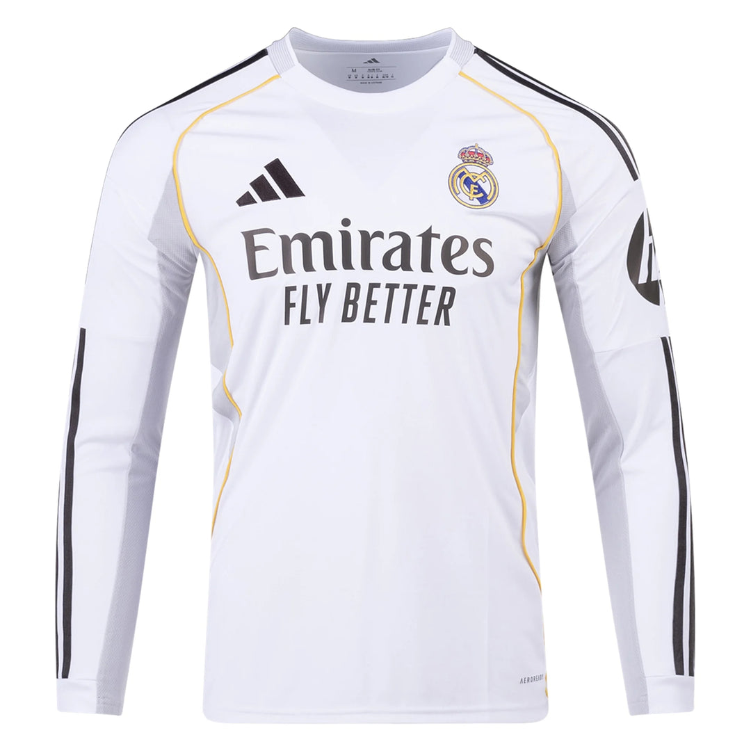 25/26 REAL MADRID LONG SLEEVE HOME JERSEY