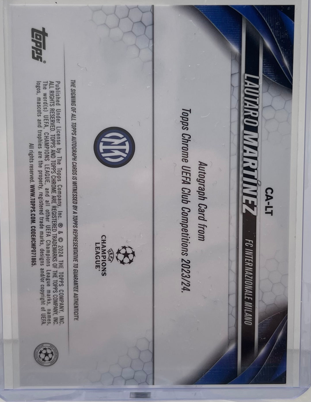Lautaro Martinez Topps Chrome 23/24 Auto #41/50  CA-LT