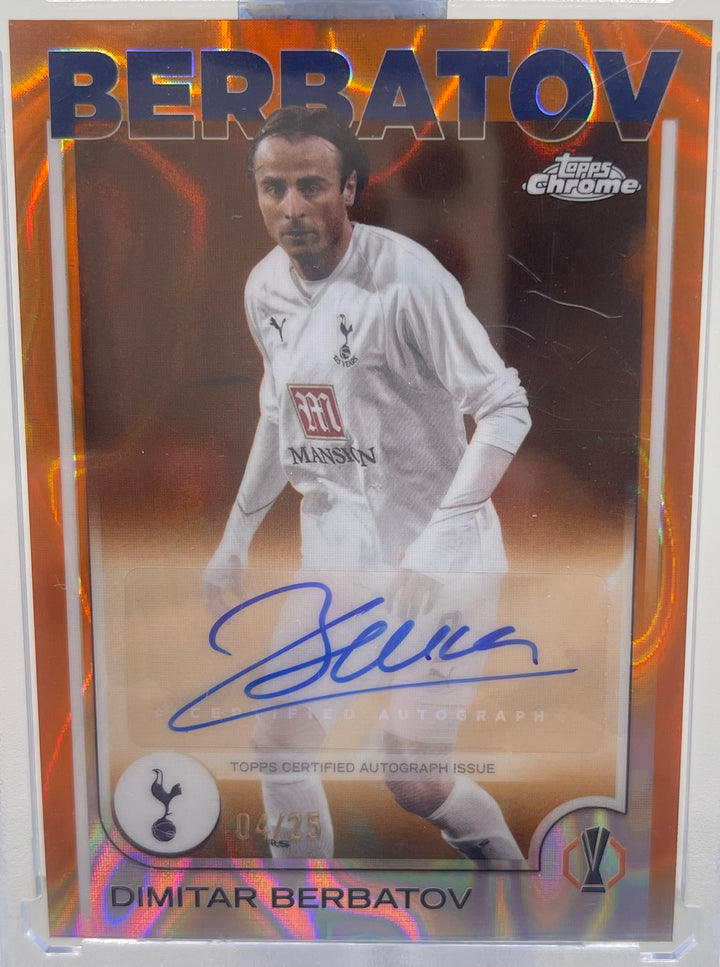 2024-25 Topps Chrome UEFA UCC Dimitar Berbatov Orange Lava Auto #10/25