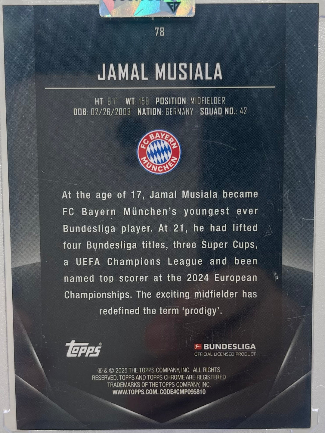 24/25 Topps Bundesliga Midnight Jamal Musiala  #1/12