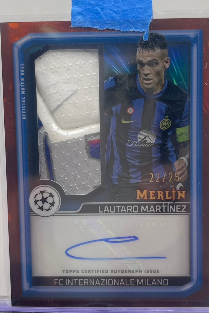 Lautaro Martinez 23/24 Topps Merlin Match Ball Case Hit Auto #22/25