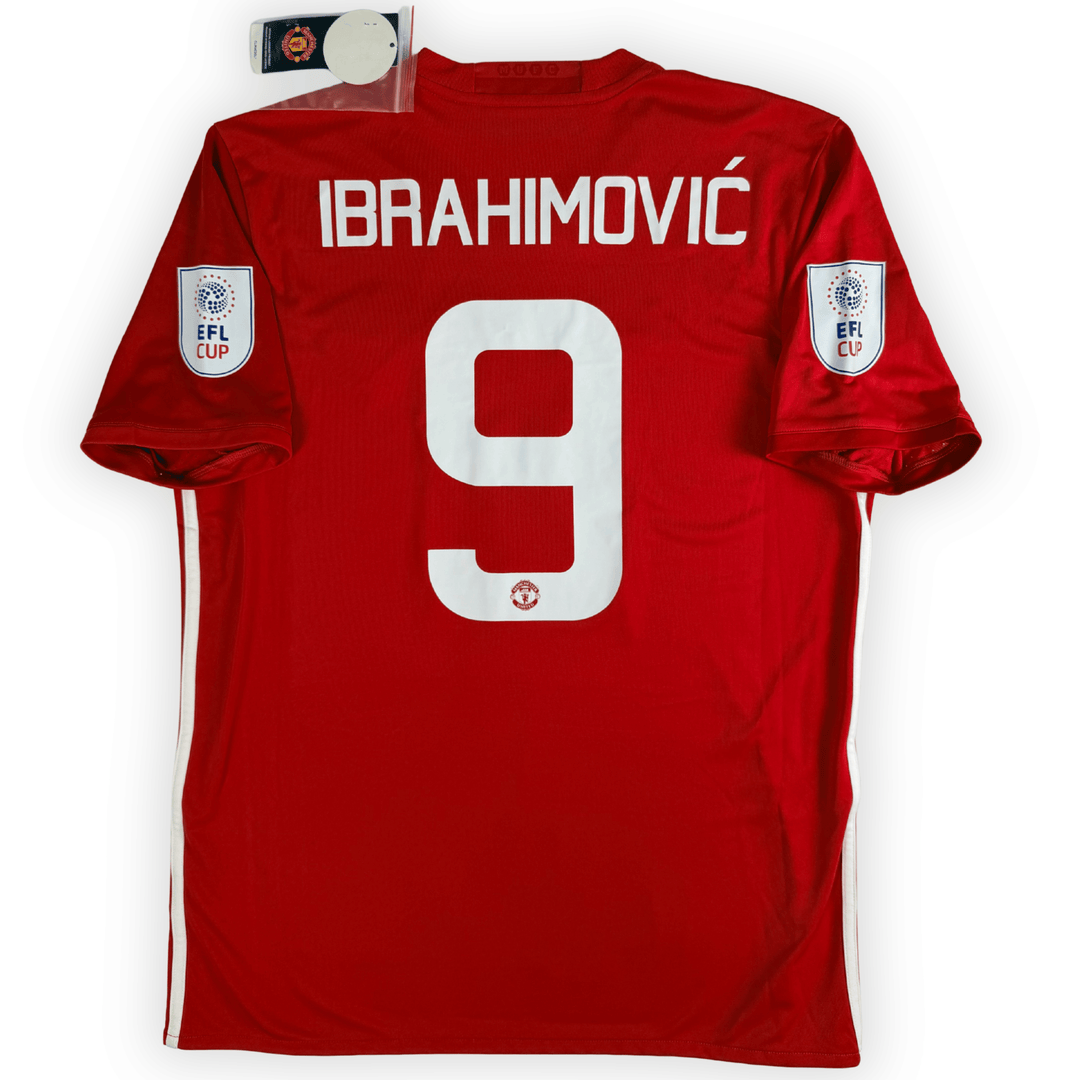 2016 MANCHESTER UNITED EFL CUP FINAL HOME SHIRT IBRAHIMOVIC # - (L) - Front