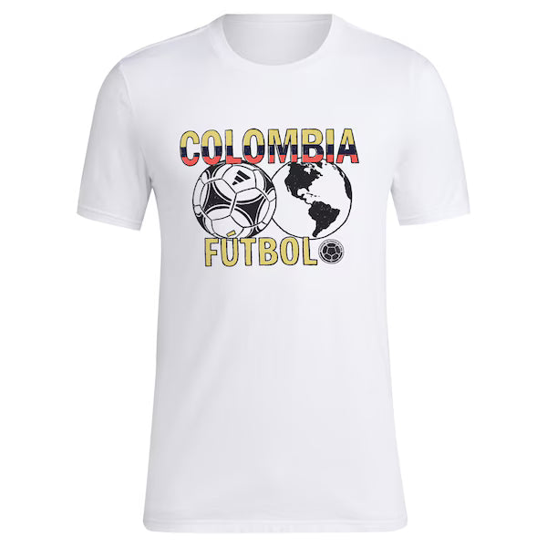 adidas COLOMBIA YOUTH AROUND THE WORLD TEE - White