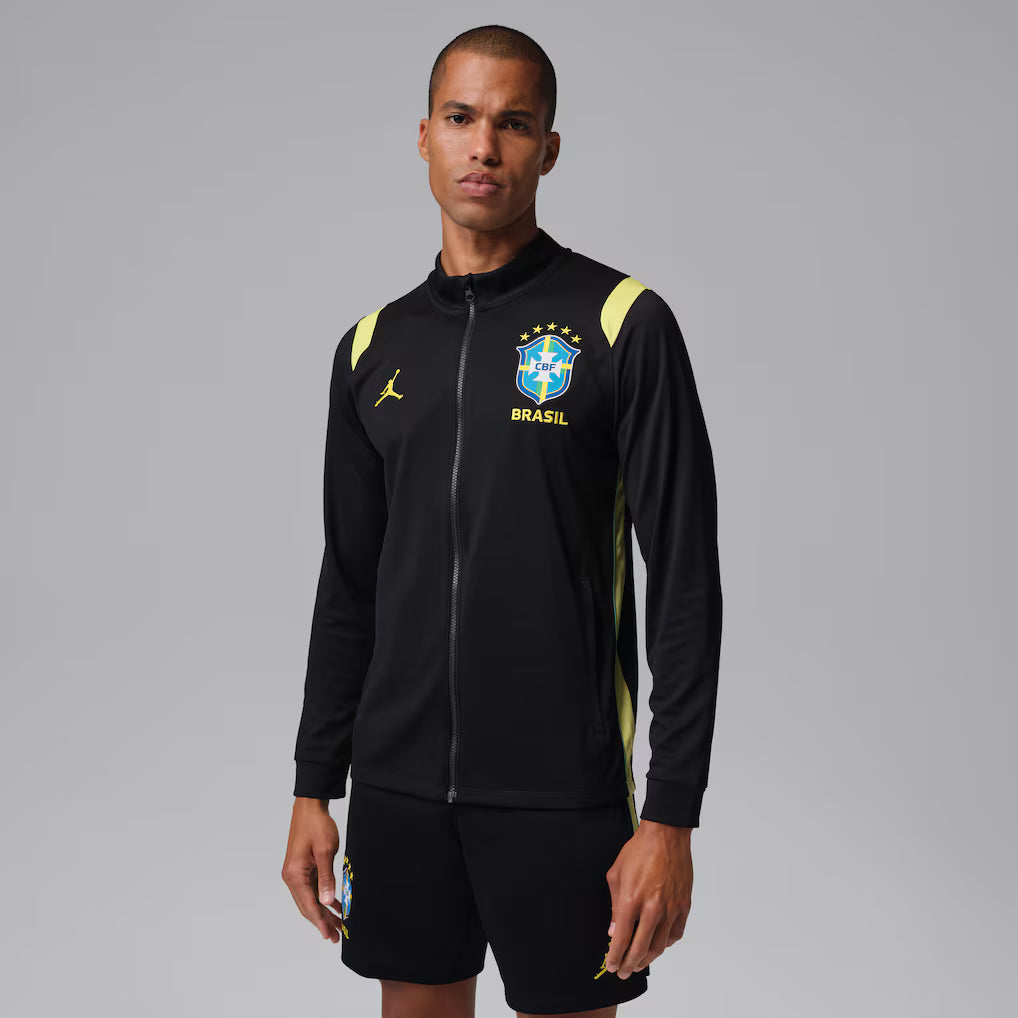 BRASIL NATIONAL TEAM JORDAN FULL-ZIP TRACK JACKET - Black