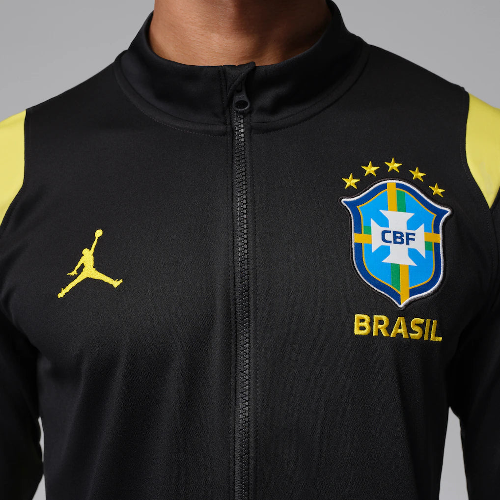 BRASIL NATIONAL TEAM JORDAN FULL-ZIP TRACK JACKET - Black